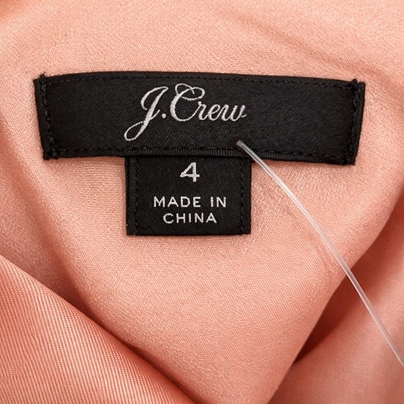 J.Crew Blush Satin Ruffle Hem Cocktail Dress Size 4 Bow Back - Picture 3 of 4